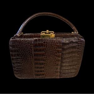 Vintage Goldline alligator top handle purse